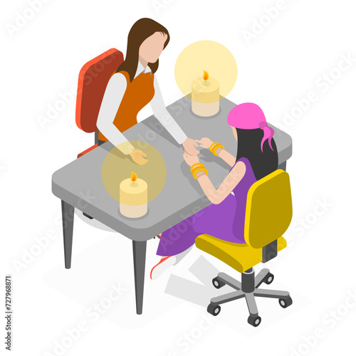 3D Isometric Flat Vector Illustration of Fortune Telling, Predicting Future. Item 2