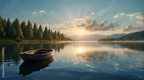 boat on the lake photo