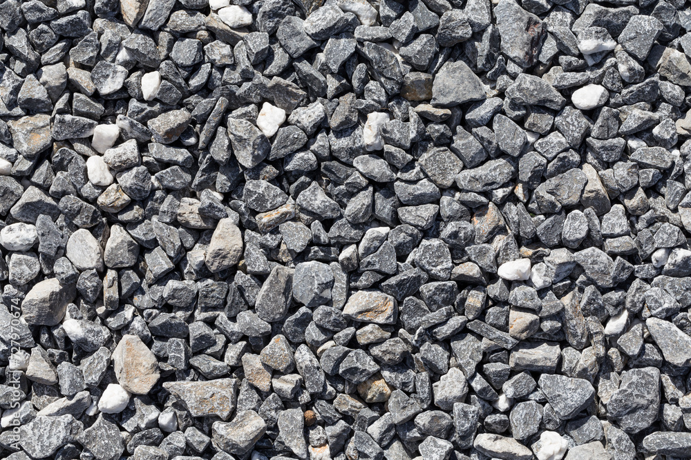 Crushed grey stones