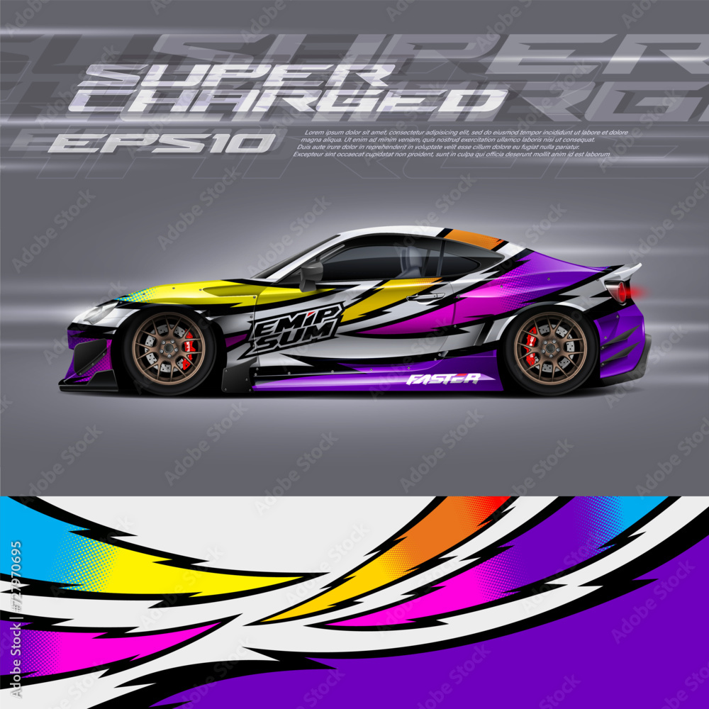 Car wrap decal designs. Abstract racing and sport background for racing livery or daily use car vinyl sticker. Car wrap decal designs. Abstract racing and sport background for racing livery or daily use car vinyl sticker.