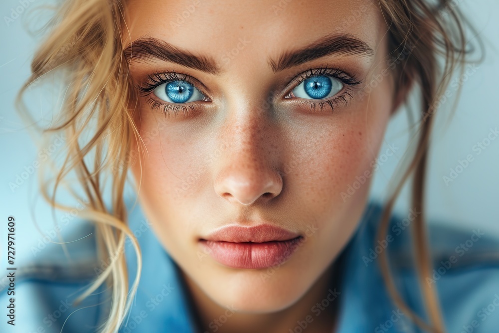 Portrait of cute 20 years old woman with beautiful face and blue eyes Portrait of cute 20 years old woman with beautiful face and blue eyes