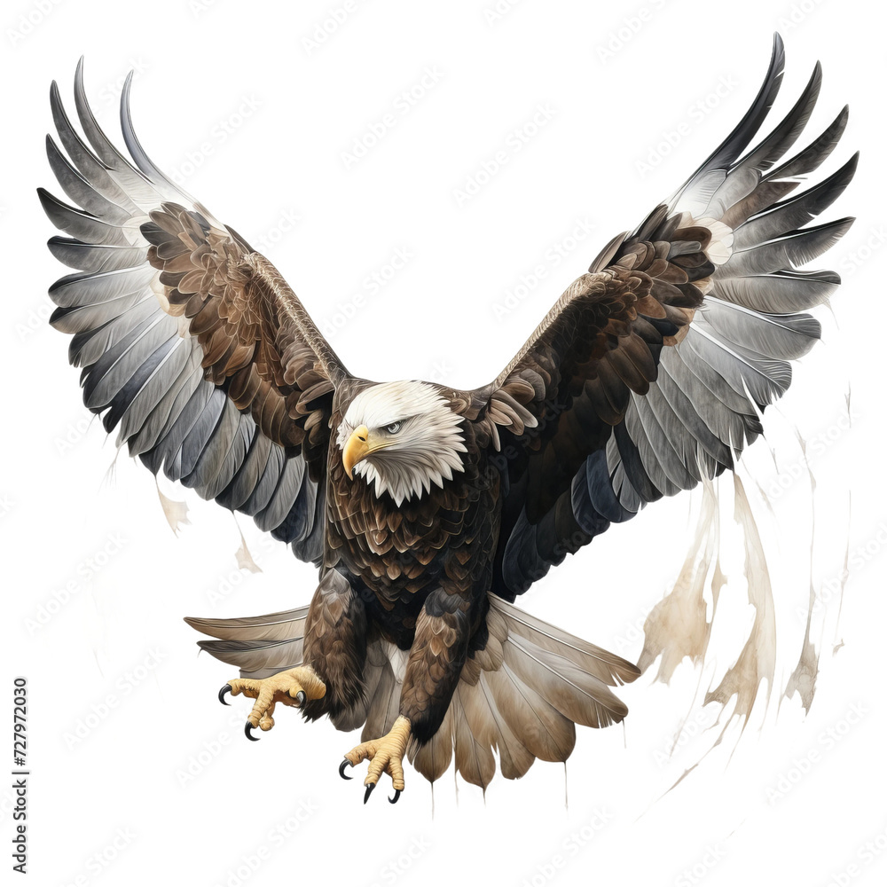 Naklejka premium bald eagle in flight