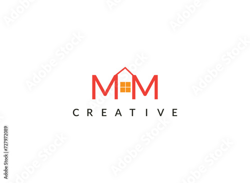 custom Font MM LATTER homes logo design concept with simple,
