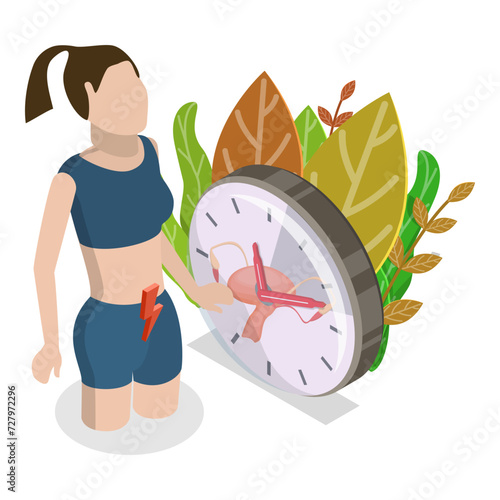 3D Isometric Flat Vector Illustration of Menstruation, Feminine Hygiene Products. Item 3