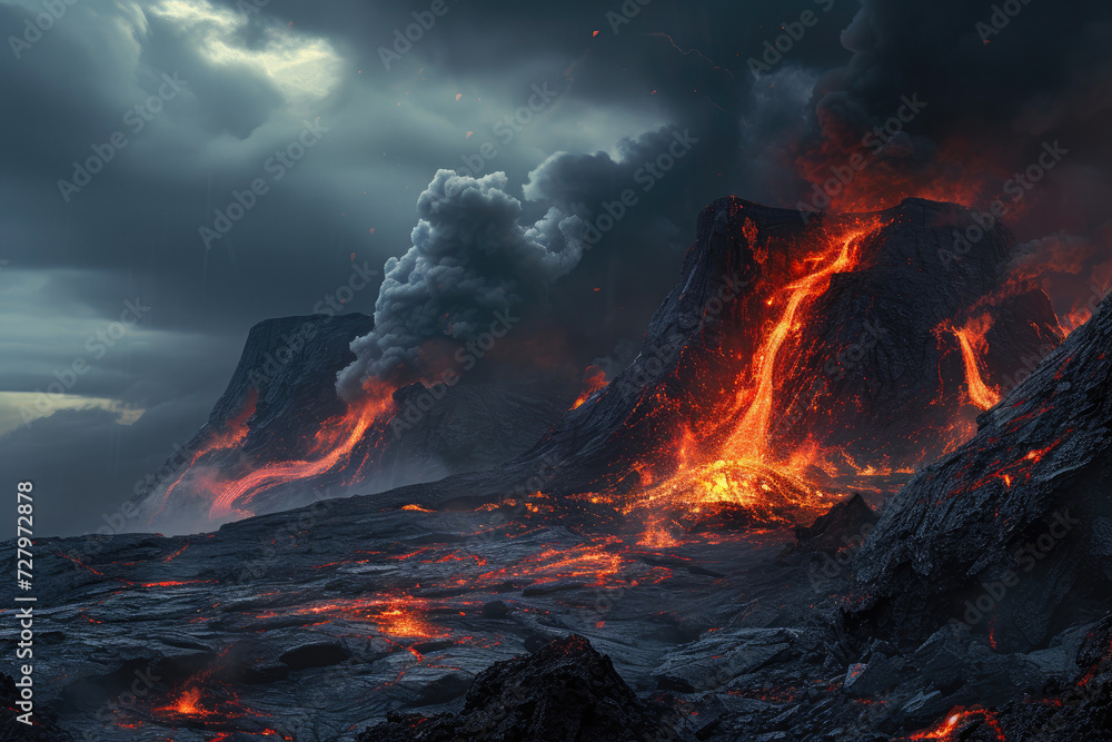 Crimson Chaos: Winds of Volcanic Awakening