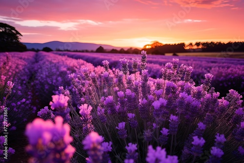 Sunset Glow Over Lavender Fields © carles