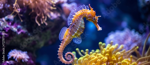Enchanting Seahorse in an Aquatic Wonderland: Explore the Mesmerizing World of Seahorses in an Aquarium