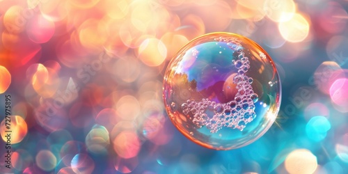 Iridescent Symphony, Abstract Background Texture Resembling the Playful Hues of Soap Bubbles