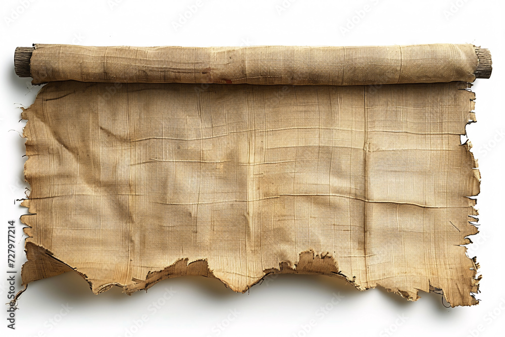 Ancient scroll with rough edges and a textured surface