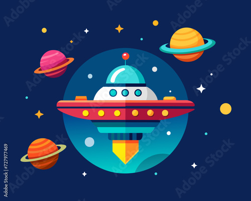 starship space galaxy planet universe cosmos world vector future stars eternity