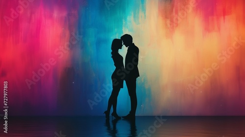 Elevate your projects with the Couple Silhouette backdrop, a colorful background capturing the essence of love and romance, ideal for adding a touch of emotion and warmth to your creative endeavors.