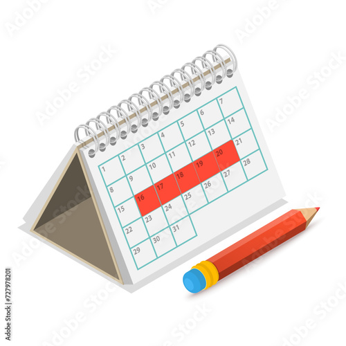 3D Isometric Flat Vector Illustration of Menstruation, Feminine Hygiene Products. Item 4