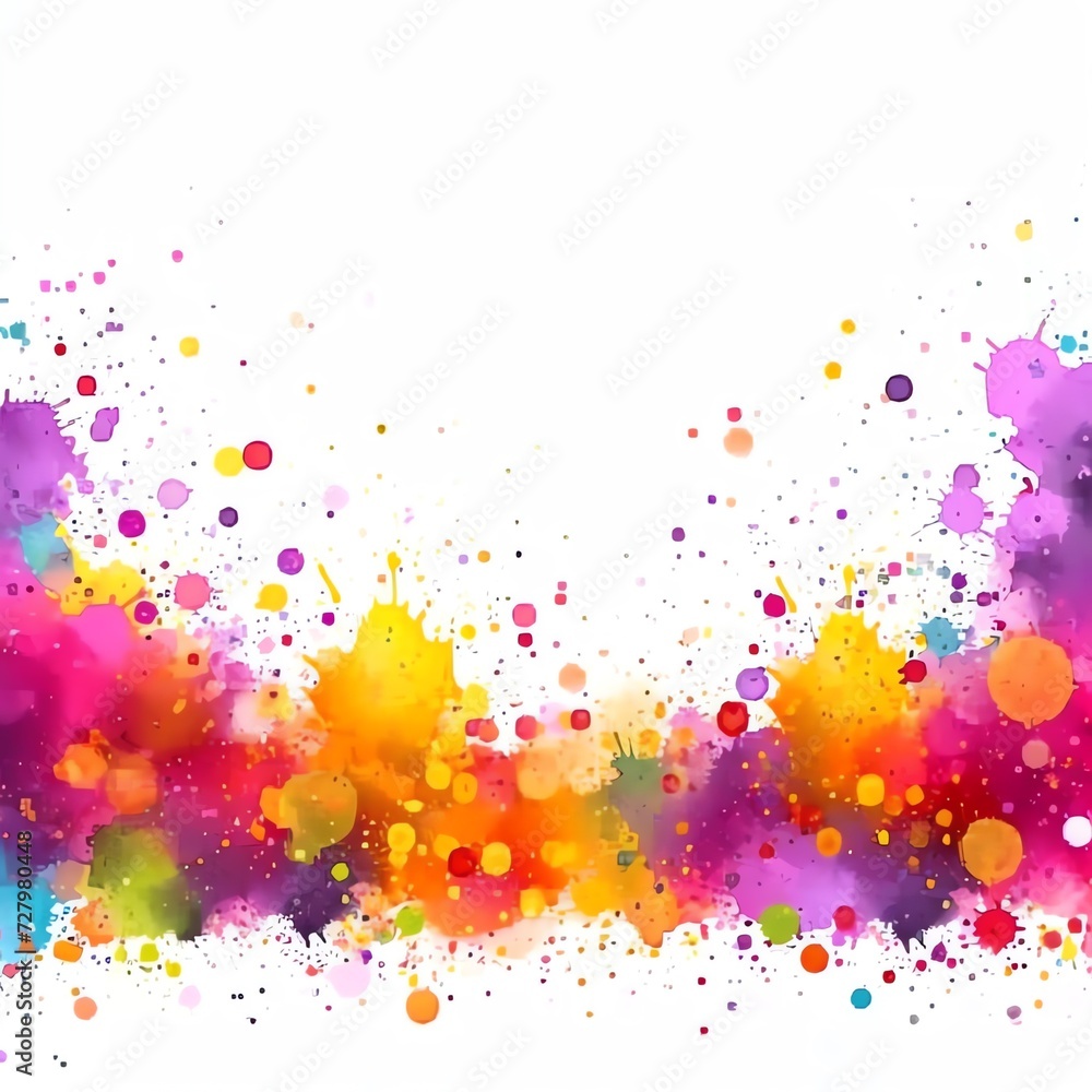 Colorful Watercolor Splash Background with Copy Space