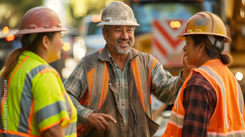 Friendly Discussion Among Construction Colleagues.
Construction workers sharing a light moment at work. Friendly Discussion Among Construction Colleagues.
Construction workers sharing a light moment at work.