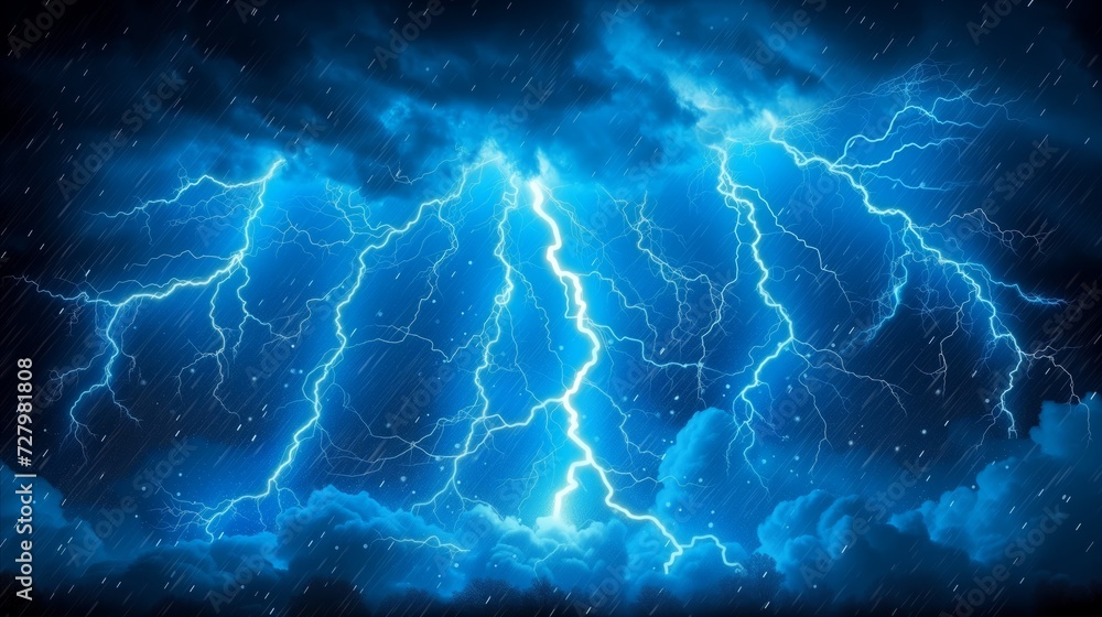 Fototapeta premium Lightning Storm With Clouds in the Sky