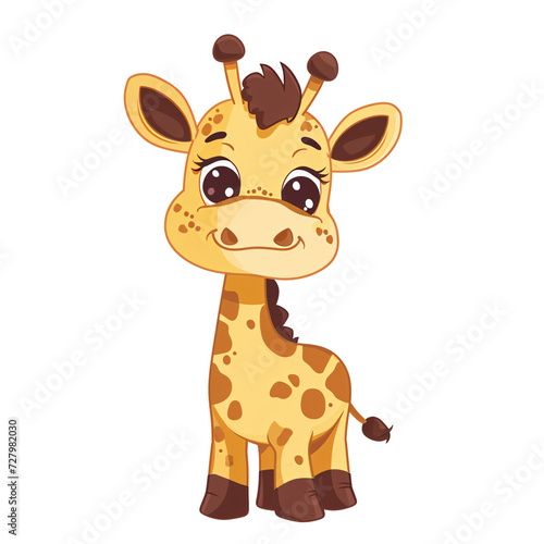 a cartoon giraffe with brown spots