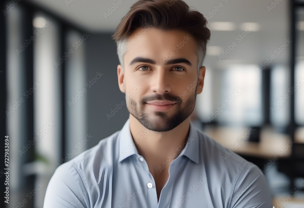 Man smiling at the office Man smiling at the office