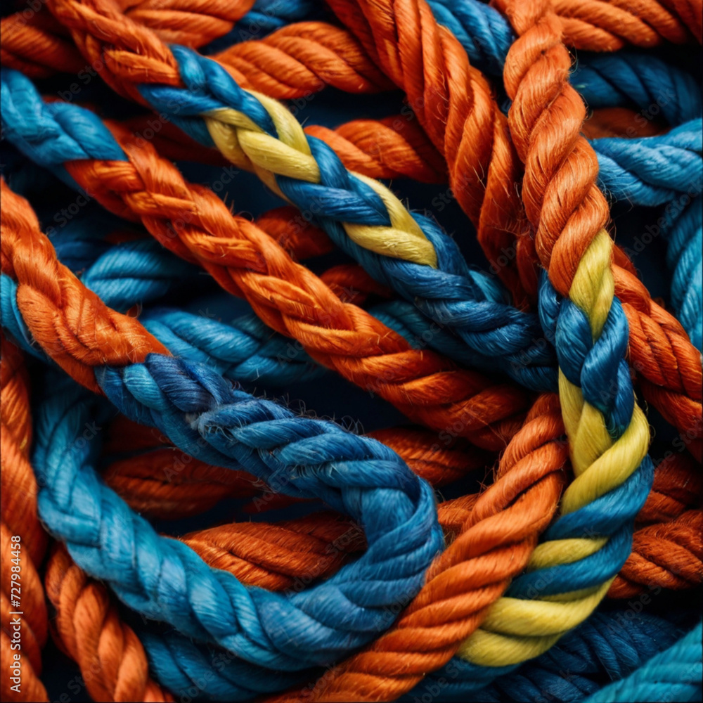 close up of a rope knot texture,Ai generated 