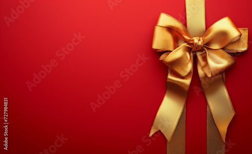 Red background with golden bow on top