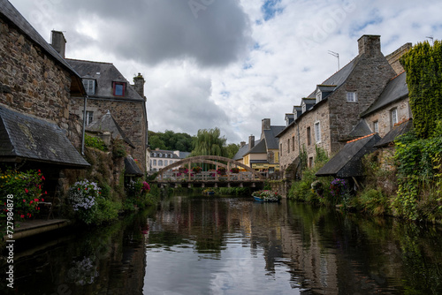 Boat ride on the Trieux in Pontrieux, Brittany, France going under the bridge