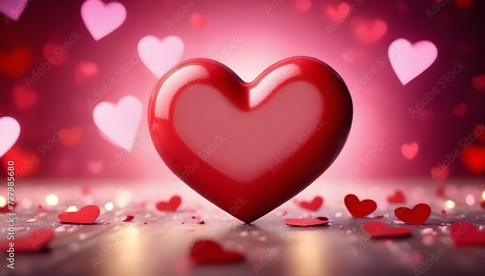 Valentine's Day heart shape Background Red and pink color