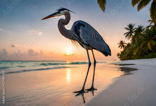 heron on the beach