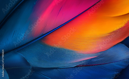 Feathers Closeup of Multicolored Abstract Background Texture.