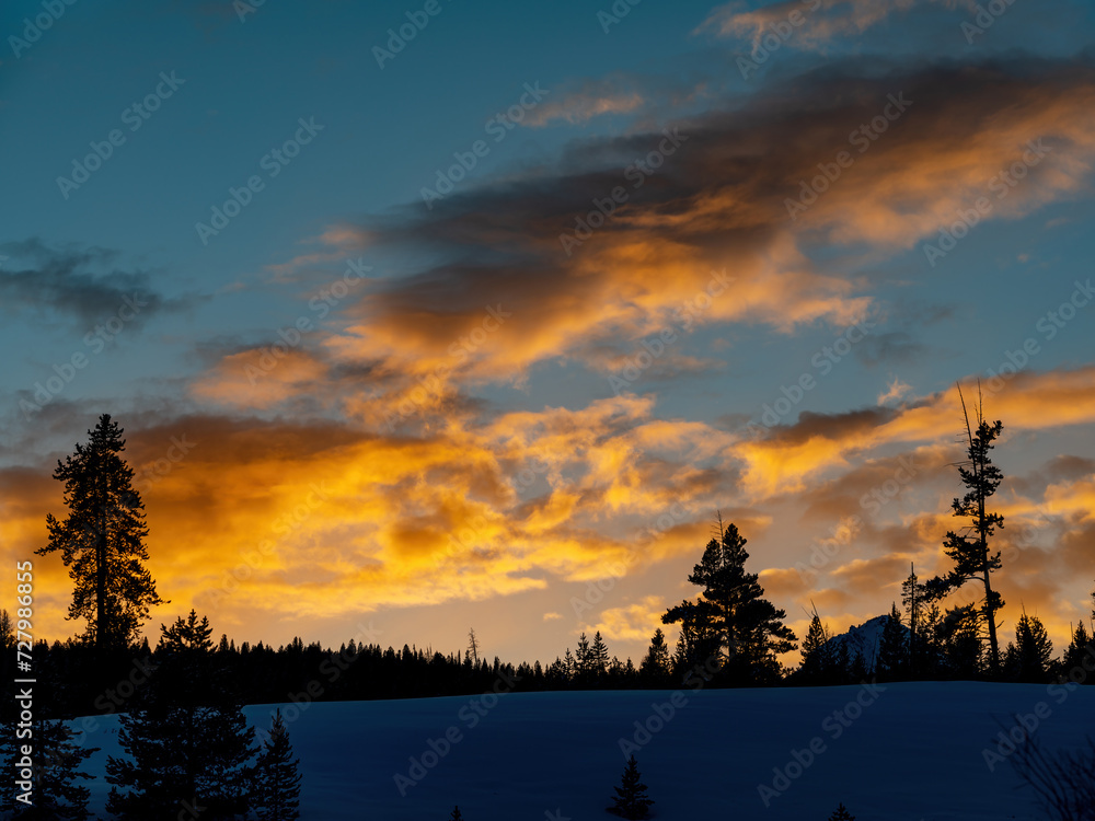Beautiful sunset in the Idaho wilderness Beautiful sunset in the Idaho wilderness