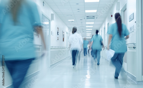 Dynamic Hospital Corridor: Diverse Doctors in Motion