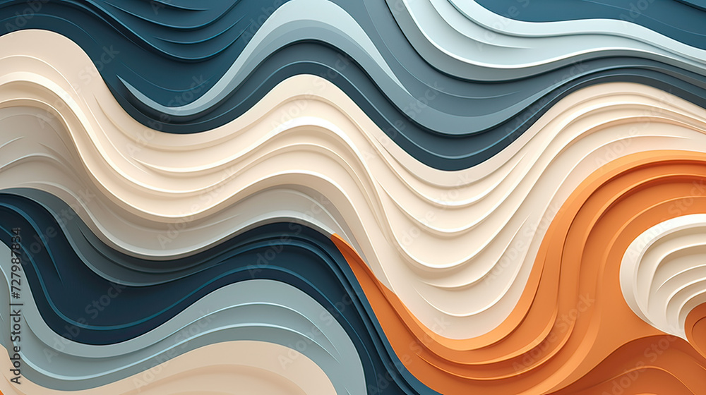 Fototapeta premium Appealing background with abstract shapes gently morphing and transforming, a serene and dynamic visual experience Ai Generative