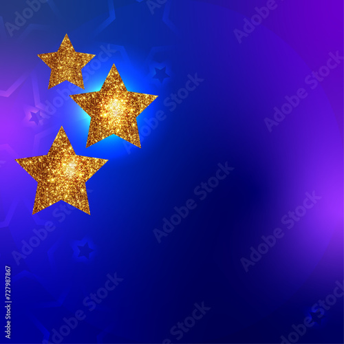 Golden Star background. Новогодний праздничный фон.