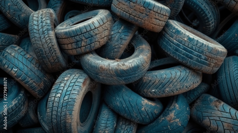 The disposal site for recycling tires that have reached the end of