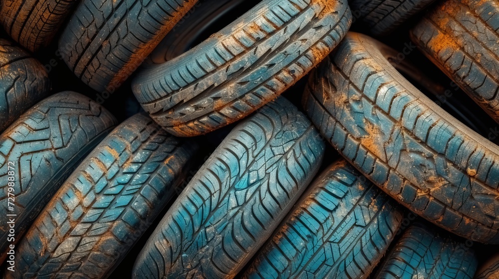 The disposal site for recycling tires that have reached the end of