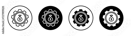 Compensation flat line icon set. Compensation Thin line illustration vector