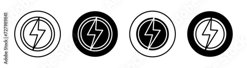 Electro flat line icon set. Electro Thin line illustration vector photo