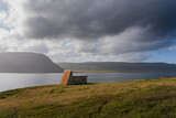 Abandoned barn at Fossfjordur in Westfjords, Iceland. Remote location, away from tourist crowds