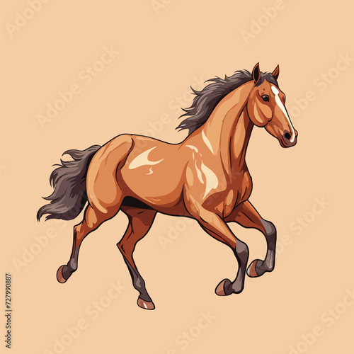 horse illustration on white background