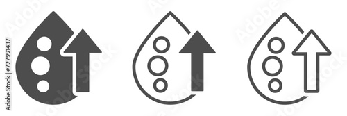 High cholesterol vector flat icon illustrations set