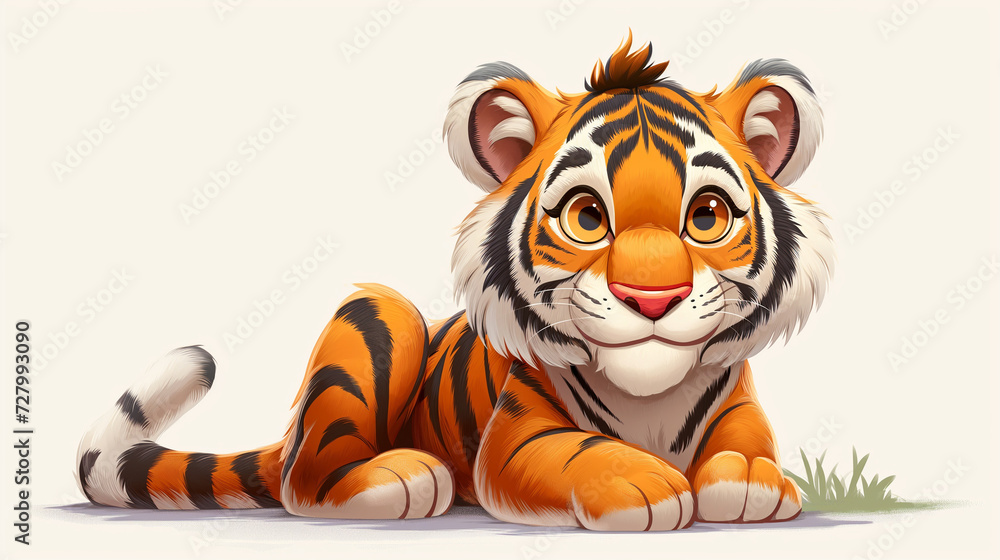 tiger cartoon isolated on white