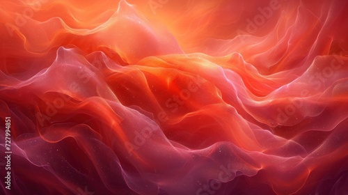 a computer generated image of a wave of red and orange colors on a dark background with a white dot in the middle of the image.