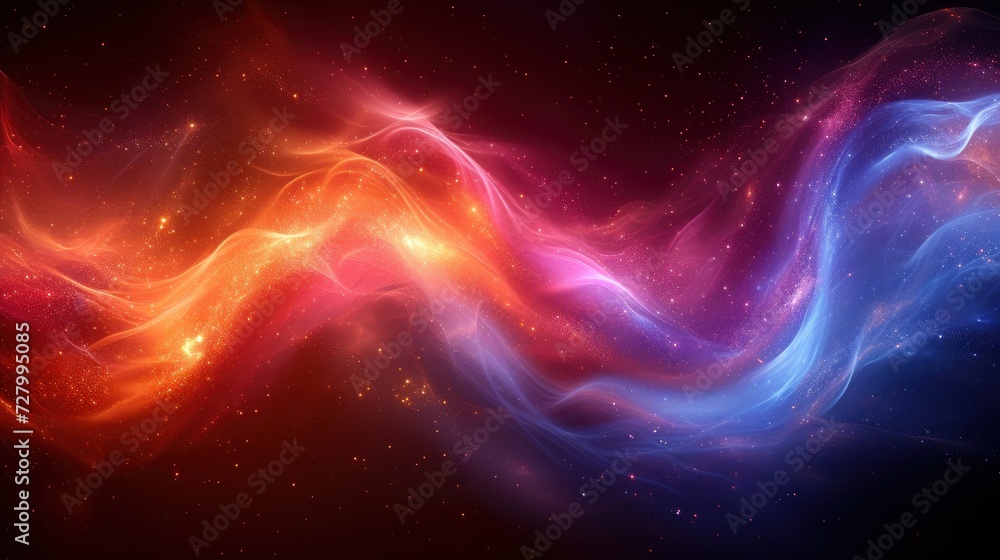a computer generated image of a multicolored wave on a black background with space in the middle of the image.