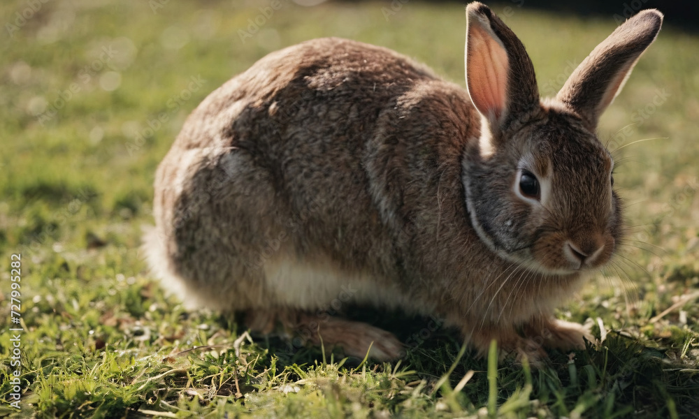 Closeup of a rabbit in a green grass Closeup of a rabbit in a green grass