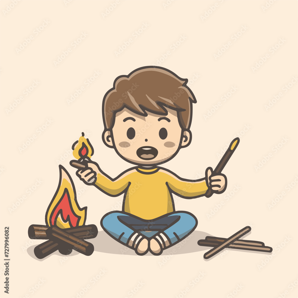 child playing with a fire concept child playing with a fire concept