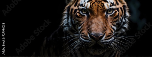 Wild tiger with black background