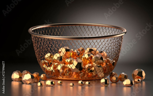 potted gold, mesh with gold, lipricon gold, decoration, vastu,stones ,golden stones