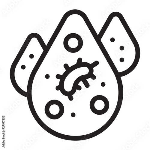 water pollution line icon