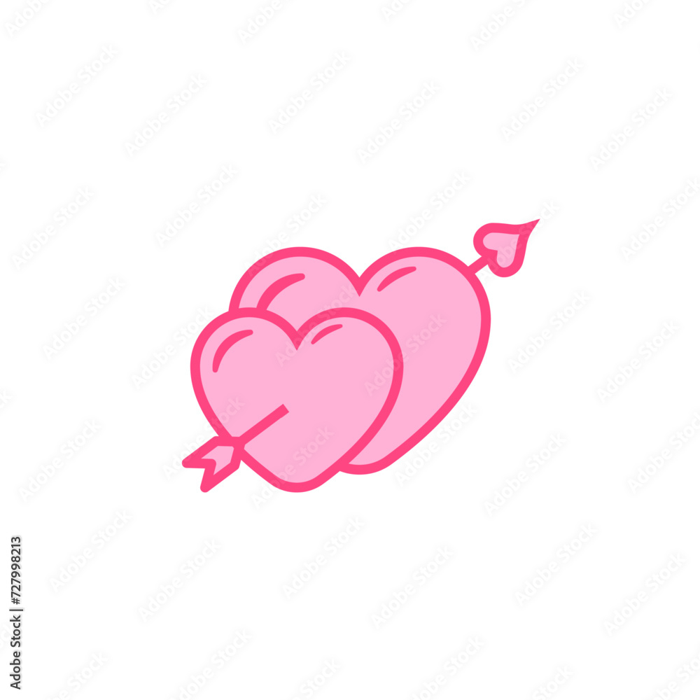 Light Pink Heart and Cupid's Arrow Vector Design Light Pink Heart and Cupid's Arrow Vector Design