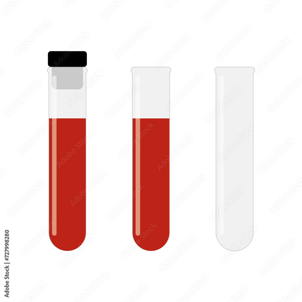 Blood test tube cartoon glass design icon. Medical tube blood test laboratory liquid breaker container Blood test tube cartoon glass design icon. Medical tube blood test laboratory liquid breaker container