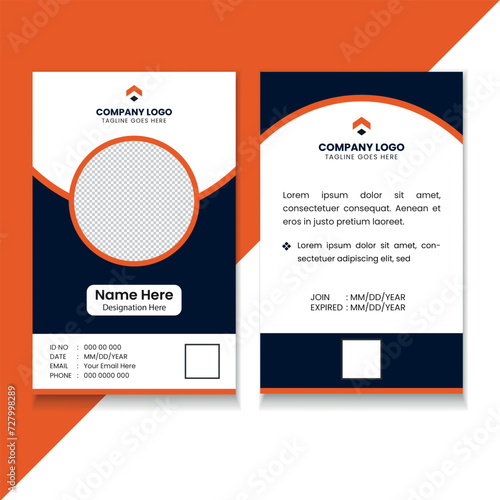 Creative Modern Red color ID Card Design Template (ID: 727998289)