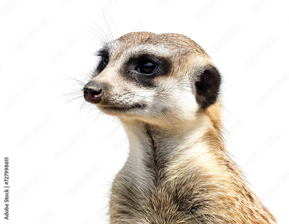 Fototapeta premium Erdmänchen isoliert auf weißen Hintergrund, Freisteller